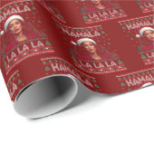 Papier Cadeau Funny Kamala Santa Claus Noël Vilain Cadeau (Coin rond)