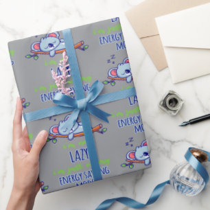 Papier Cadeau Funny Koala Je ne suis pas Lazy Je suis juste sur