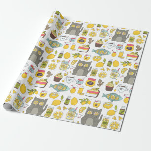 Papier Cadeau Funny Lemon Motif