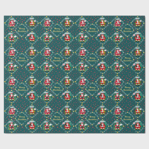 Papier Cadeau Funny Meowy Noël Père Noël et Kitties