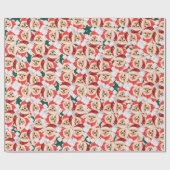 Papier Cadeau Funny Motif de Noël Poméranien (Plat)