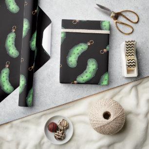 Papier Cadeau Funny Naughty Pickle Motif d'ornement de Noël