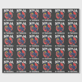 Papier Cadeau Funny Ninja Kid en formation (Plat)