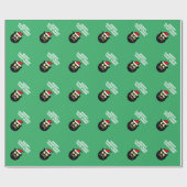 Papier Cadeau Funny noir Père Noël chat personnalisé Noël (Plat)