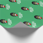 Papier Cadeau Funny noir Père Noël chat personnalisé Noël (Coin)