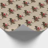 Papier Cadeau Funny Père Noël À cheval Sur Tiger (Coin)