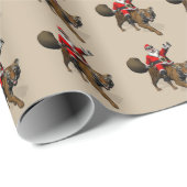 Papier Cadeau Funny Père Noël À cheval Sur Tiger (Coin rond)