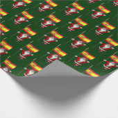 Papier Cadeau Funny Père Noël Avec L'Ensigne D'Espagne (Coin)