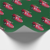 Papier Cadeau Funny Père Noël Conduit Une Mini (Coin)