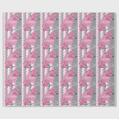 Papier Cadeau Funny Pink Chevron Elephant - Personnaliser (Plat)
