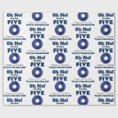 Papier Cadeau Funny Police Donut 50e anniversaire (Plat)