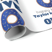 Papier Cadeau Funny Police Donut 50e anniversaire (Coin rond)