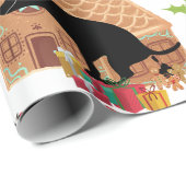 Papier Cadeau Funny Pooping Christmas Dog Santa & Holiday Humor (Coin rond)