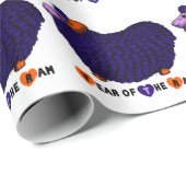 Papier Cadeau Funny purple bélier chinois année Zodiac papier ca (Coin rond)