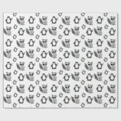 Papier Cadeau Funny Raccoon et Motif de pingouin (Plat)