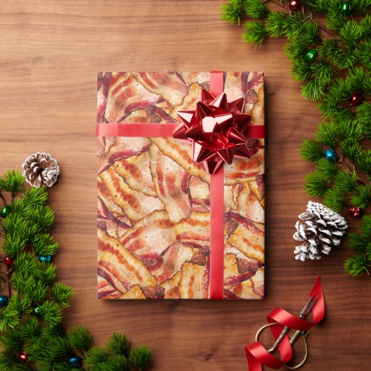 Papier Cadeau Funny Real Bacon Pattern Gag Gift (Cadeau de vacances)