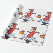 Papier Cadeau Funny Red Face Man with Thermometer Fever (Déroulé)