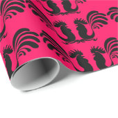 Papier Cadeau Funny Rooster Année 2017 Papier d'enveloppement po (Coin rond)