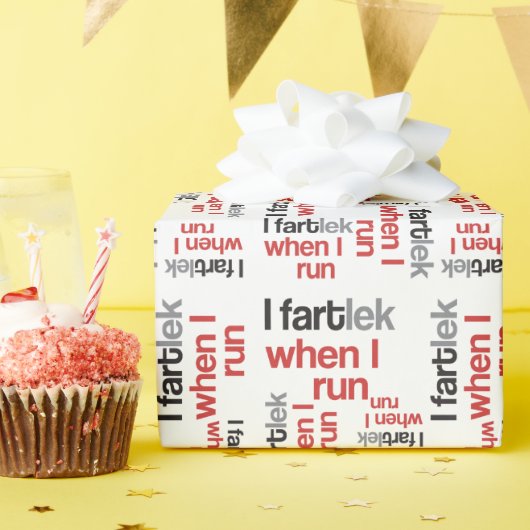 Papier Cadeau Funny Runner - I FARTlek quand je cours © (Fête d'anniversaire)