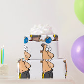 Papier Cadeau Funny Sad Bowler caractère avec Bowling Ball