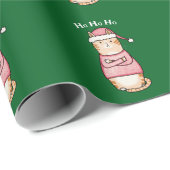 Papier Cadeau Funny Sarcastic Orange Chat Noël (Coin rond)