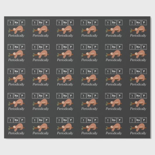 Papier Cadeau Funny Science Pun Chimie Sloth Nap Lover (Plat)