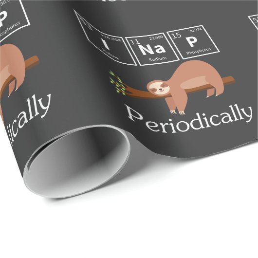 Papier Cadeau Funny Science Pun Chimie Sloth Nap Lover (Coin rond)