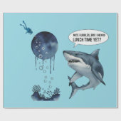 Papier Cadeau Funny shark diver lunch time :nice bubbles bro (Plat)
