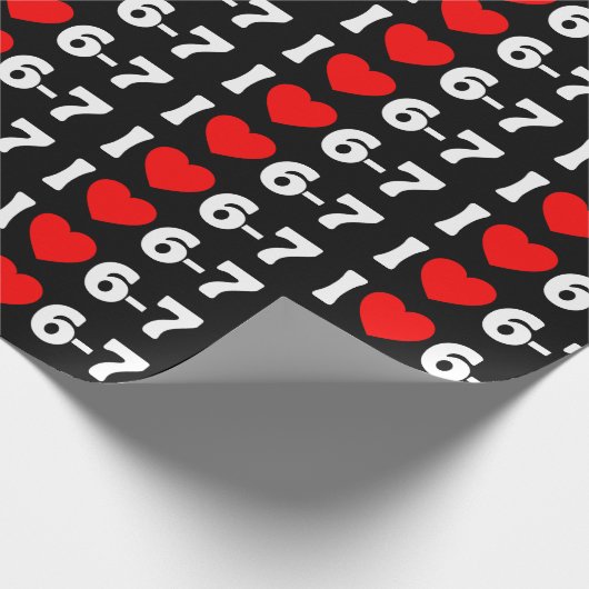 Papier Cadeau Funny Six Seven Meme “I Love 6-7” Pattern (Coin)
