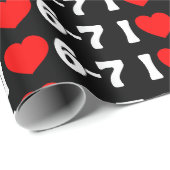 Papier Cadeau Funny Six Seven Meme “I Love 6-7” Pattern (Coin rond)