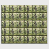 Papier Cadeau Funny Sloth Golf Player, (Plat)