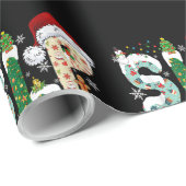 Papier Cadeau Funny SLP Voix Langue Pathologiste Père Noël Chris (Coin rond)