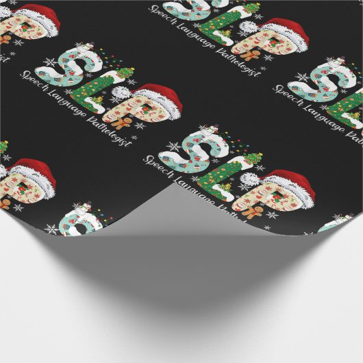 Papier Cadeau Funny SLP Voix Langue Pathologiste Père Noël Chris (Coin)