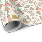 Papier Cadeau Funny Summer Pattern With Ships (Coin rond)