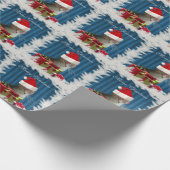 Papier Cadeau Funny tendance Père Noël sage chat Noël (Coin)