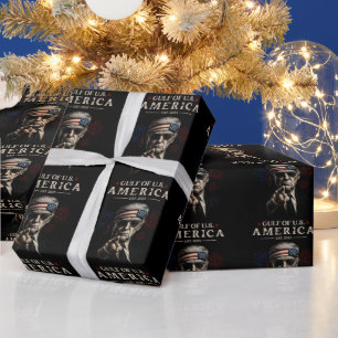 Papier Cadeau Funny Trump Golfe Des USA Amérique 2025 4 juillet