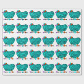 Papier Cadeau Funny Turquoise Ram Chinois Année Zodiac Papier ca (Plat)