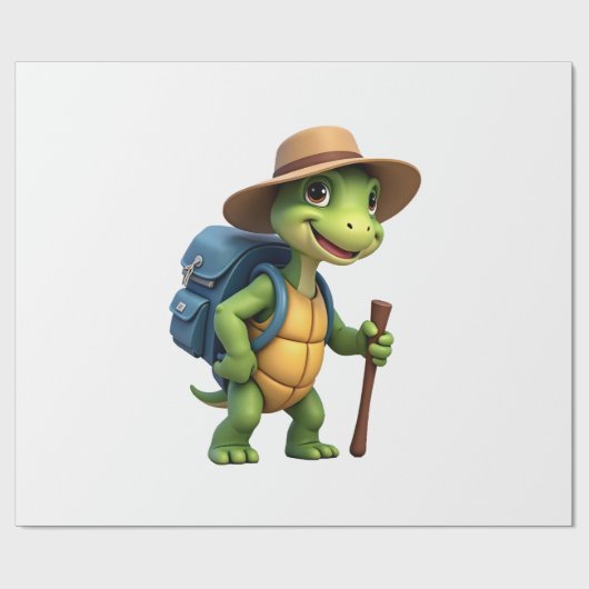 Papier Cadeau Funny Turtle Hiking Graphic Camping Lover Adventur (Plat)