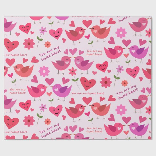 Papier Cadeau Funny Valentines Jour Inséparables Motif (Plat)