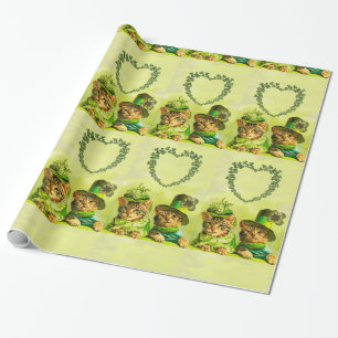 PAPIER CADEAU FUNNY VIEILLE MODE ST.PATRICK'S DAS CHATS AVEC LE 