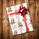 Papier Cadeau Funny Yellow Kitten Définir Naughty Christmas<br><div class="desc">Sur ce joli papier d'emballage Holiday est l'image d'un chaton gingembre jaune malicieux portant un foulard à cou rouge. Il est assis avec un ornement d'arbre cassé devant lui, et il a d'autres qu'il a "volé". Le texte vert et rouge dit "Cher PÈRE NOËL, définissez NAUGHTY", et il y a...</div>