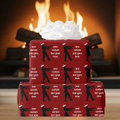 Papier Cadeau Funny Zombie Père Noël personnalisé Noël rouge