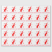 Papier Cadeau Furet avec le Joyeux Noël de flocons de neige (Plat)