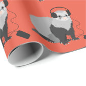 Papier Cadeau Furet drôle de mélomane (Coin rond)