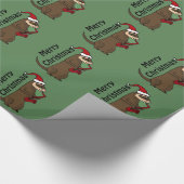 Papier Cadeau Furet drôle jouant l'art de Noël de saxophone (Coin)