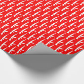 Papier Cadeau Fusils d'assaut AK-47 blancs, rouges (Coin)