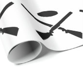 Papier Cadeau Fusils de chasse croisés de tir de piège (Coin rond)