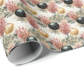 Papier Cadeau Fusion de vacances Regal : Vert, Rouge et Or (Coin rond)