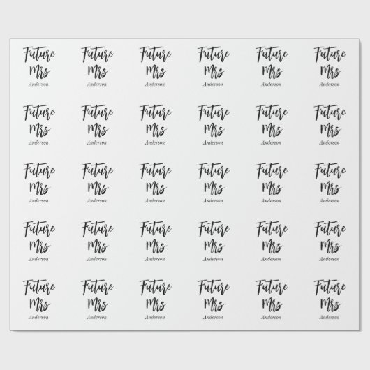 Papier Cadeau Futur Mme Fête des mariées Black White (Plat)