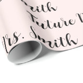 Papier Cadeau Futur nom de famille personnalisé pour l'enterreme (Coin rond)